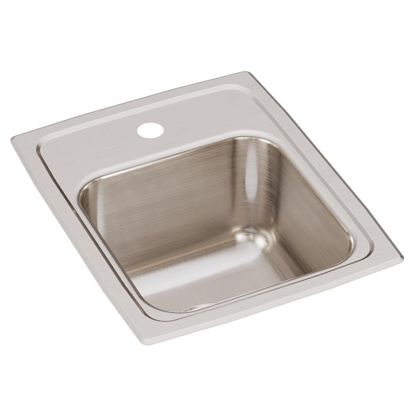 Lustertone Ss 13X16X7.6 Single Bowl Drop-In Sink With Quick-Clip
